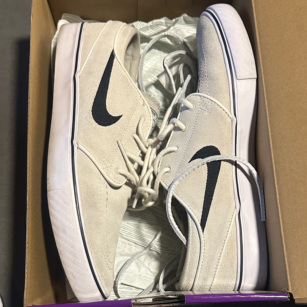 Nike Light Tan Suede Sneakers with Black Logo